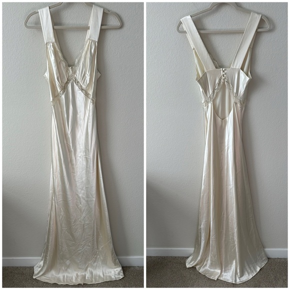 Reformation Chania Maxi Cream Silk Dress SZ S - Picture 3 of 10